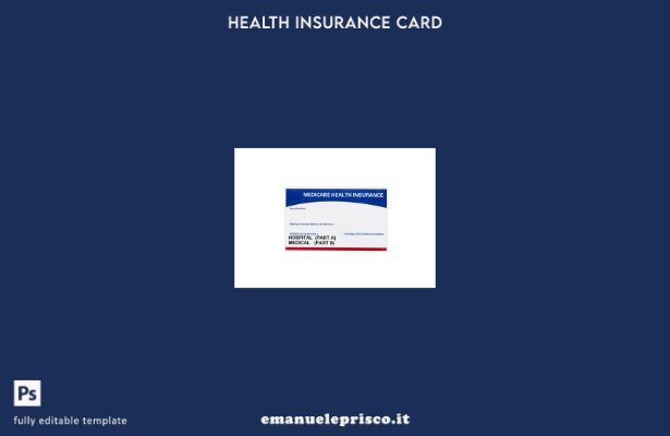 modello di tessera di assicurazione sanitaria medica USA in stile verificato